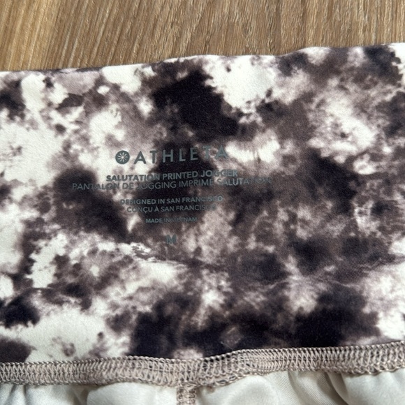 Athleta Salutation High Rise Jogger in Brown White Tie Dye Athletic Pants Medium - Picture 7 of 10